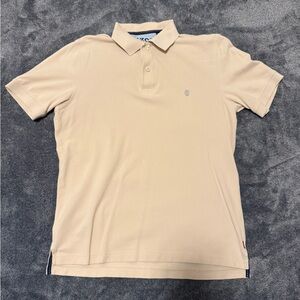 IZOD Heritage Polo Shirt - Tan/Beige Pique Knit - Men's Size Small